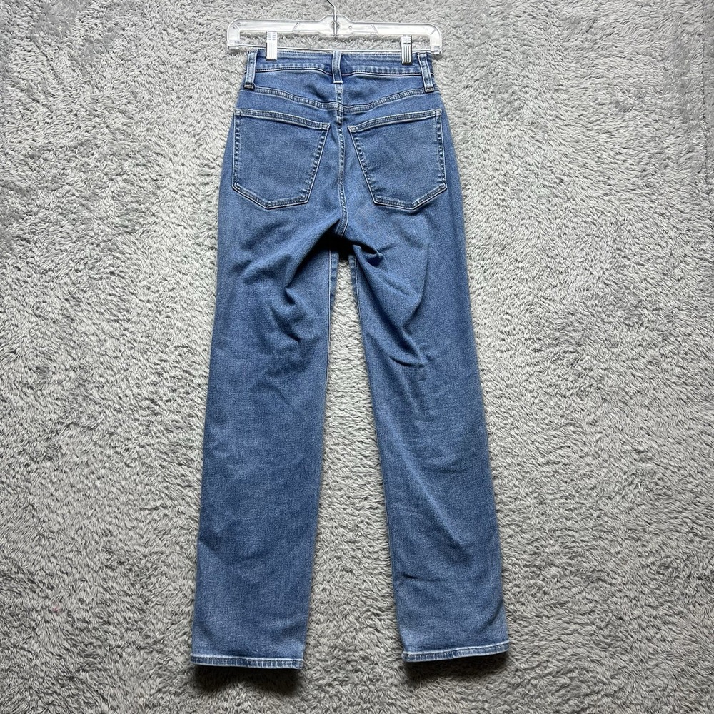 J.Crew Curvy Stovepipe Straight Leg Jeans Size 24 Medium Indigo Blue Denim